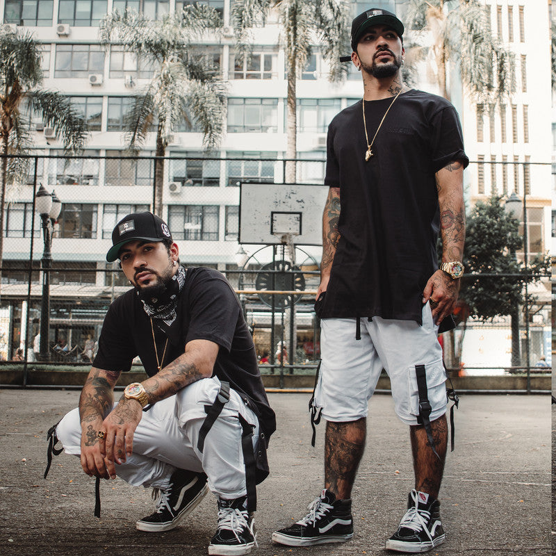 Calça Jogger Masculina BRANCA Cargo Track Short PLUS SIZE