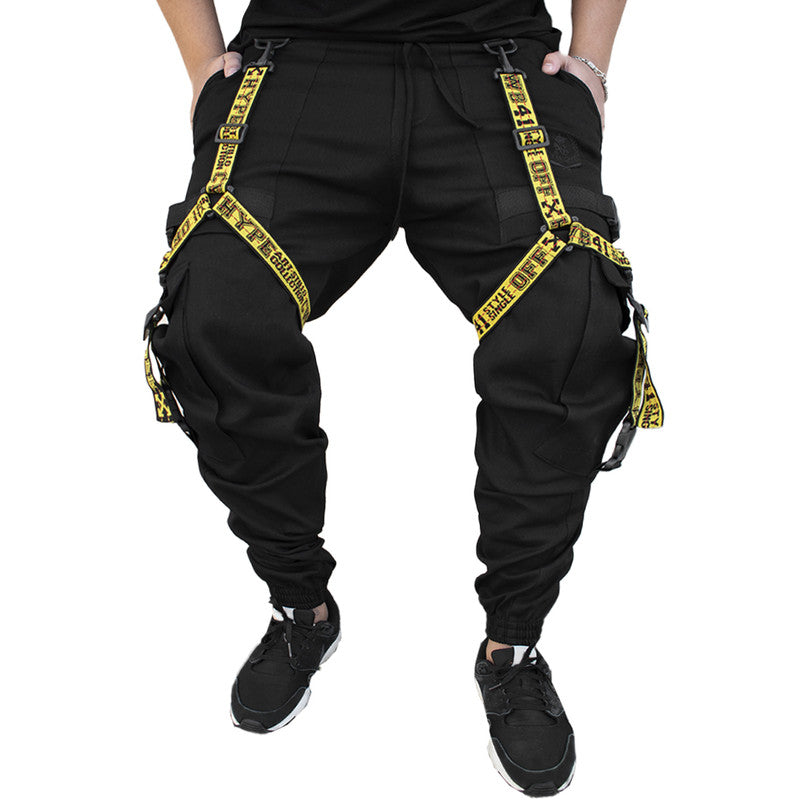 Calça Jogger Masculina PRETA New Combat Tracks AMARELA