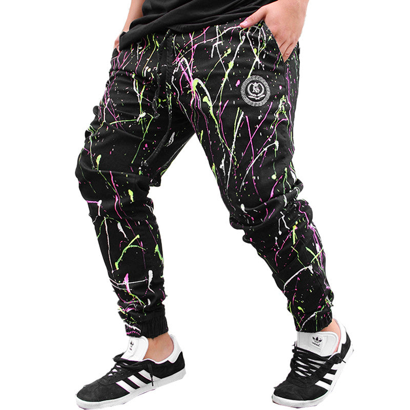 Calça Jogger Masculina PRETA Sarja Pintada Art Stillo PLUS SIZE