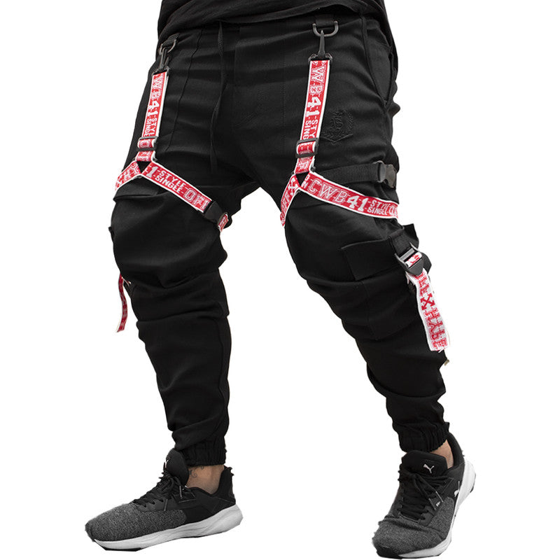Calça Jogger Masculina PRETA New Combat Tracks VERMELHA