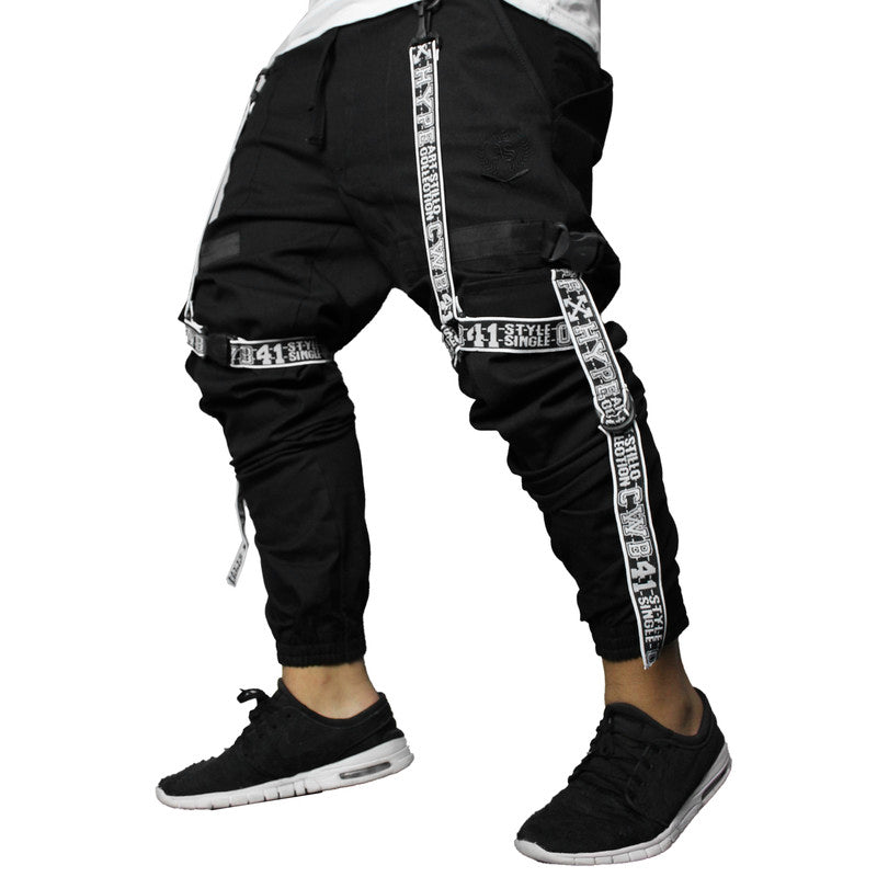 Calça Jogger Masculina PRETA New Combat Tracks BRANCA PLUS SIZE