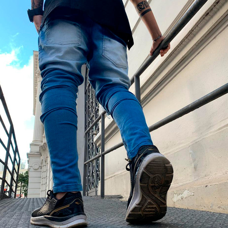 Calça Tradicional Masculina JEANS AZUL Destroyed Clara PLUS SIZE