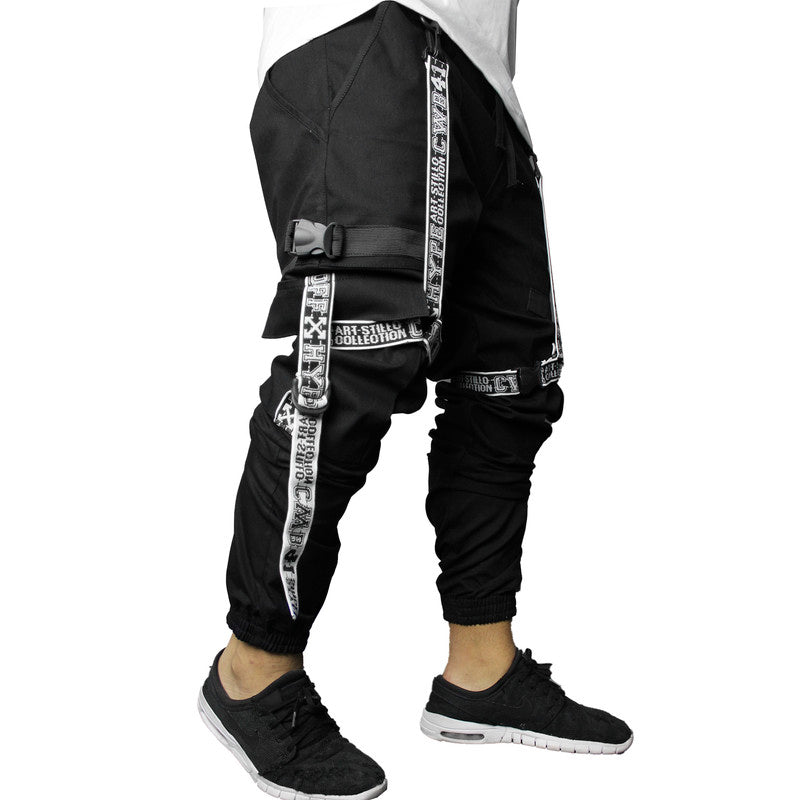 Calça Jogger Masculina PRETA New Combat Tracks BRANCA PLUS SIZE