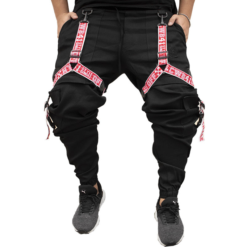Calça Jogger Masculina PRETA New Combat Tracks VERMELHA