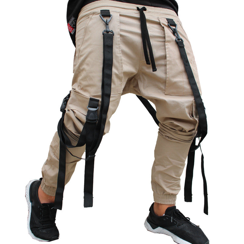 Calça Jogger Masculina BEGE Trend Suspenders Tracks