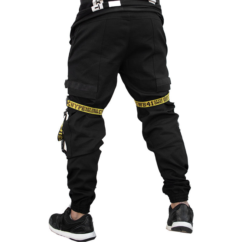 Calça Jogger Masculina PRETA New Combat Tracks AMARELA