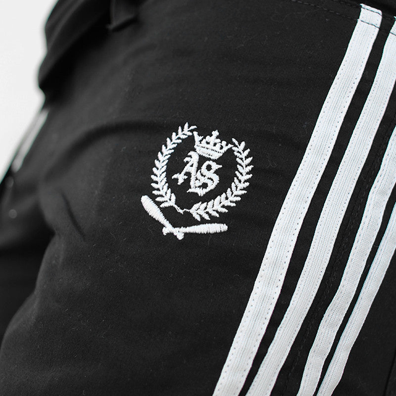 Calça Jogger Masculina PRETA Sarja Com Listras e Botões