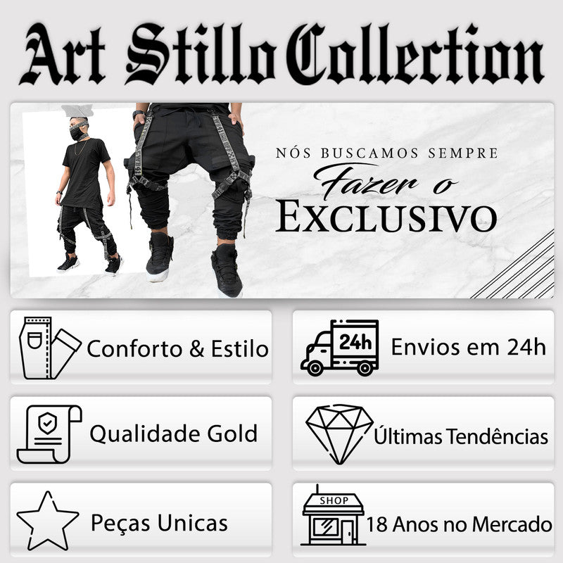 Calça Jogger Masculina PRETA New Combat Tracks BRANCA PLUS SIZE