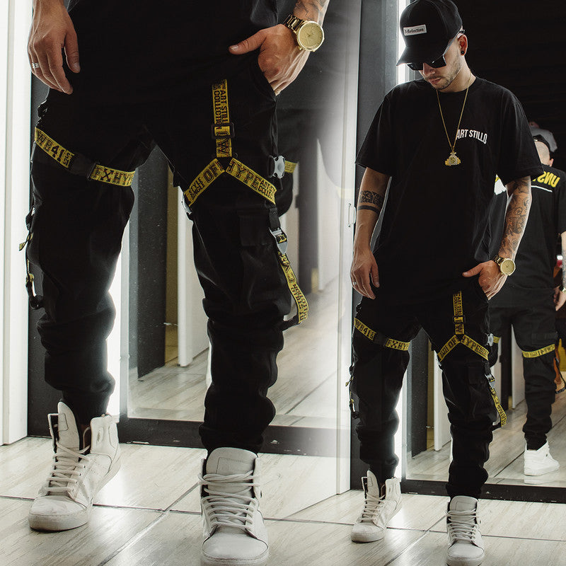 Calça Jogger Masculina PRETA New Combat Tracks AMARELA