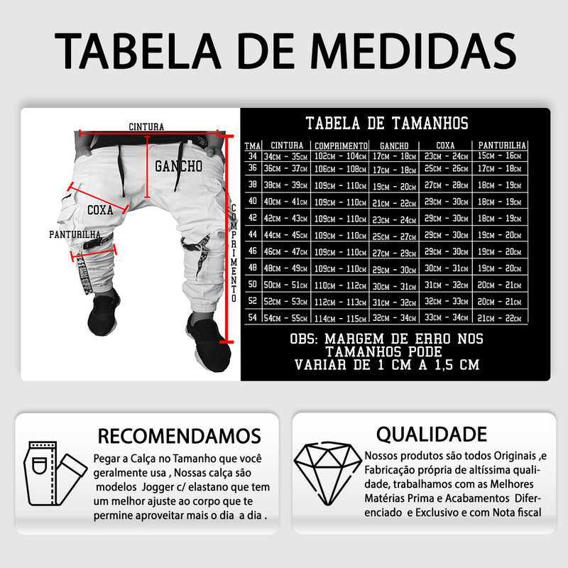 Calça Jogger Masculina BRANCA Generation PLUS SIZE