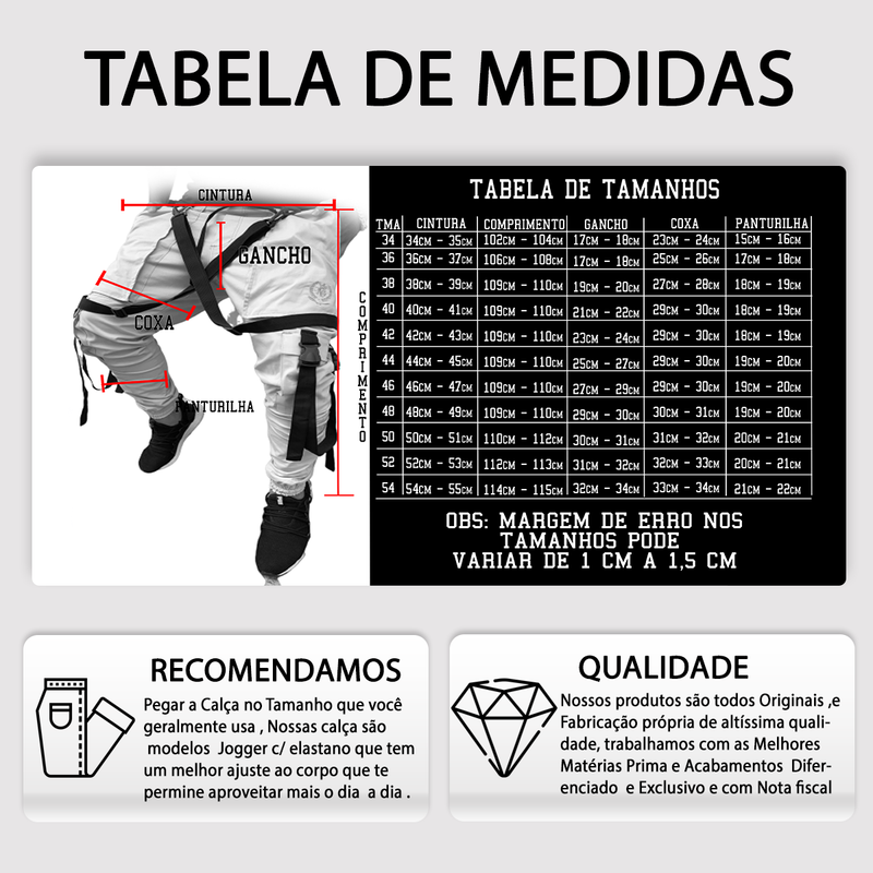 Calça Jogger Masculina BEGE Trend Suspenders Tracks