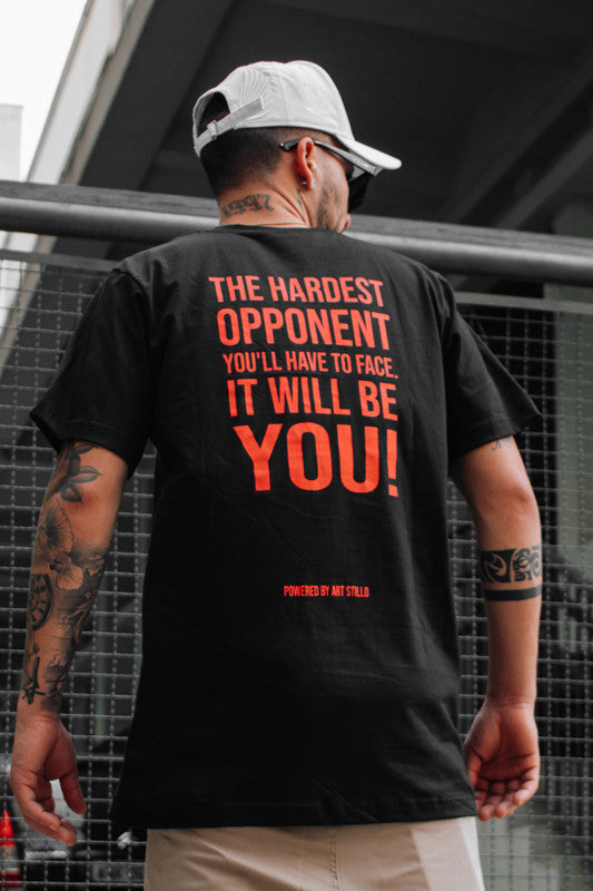 Camiseta Masculina Tradicional  BORN TO FIGHT cor PRETA