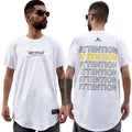 Camiseta Art Stillo Branca Masculina Long Line Attention