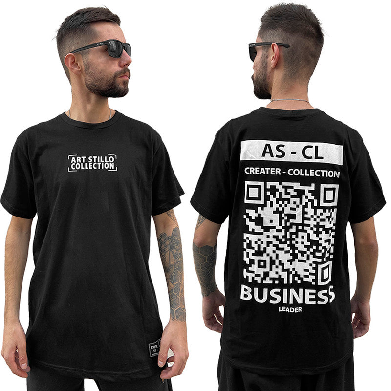 Camiseta Art Stillo Preta Masculina Tradicional Bussiness Leader