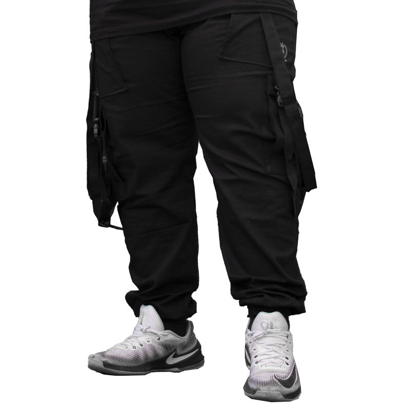 Calça Jogger Masculina PRETA Trend Suspenders Tracks PRETA PLUS SIZE