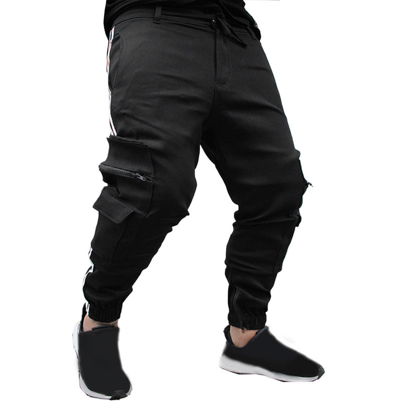 Calça Jogger Masculina PRETA Cargo Linha Lateral