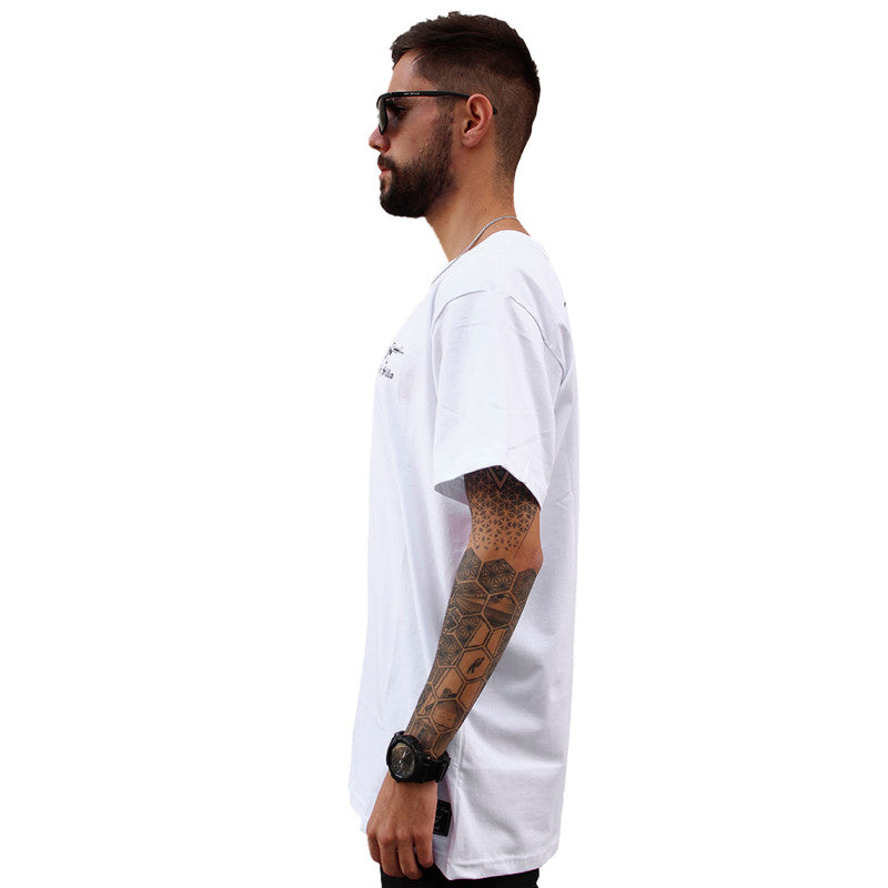 Camiseta Art Stillo Branca Masculina Tradicional Make Monei not Friends