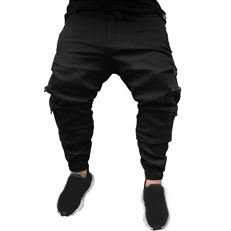 Calça Jogger Masculina PRETA Cargo Linha Lateral