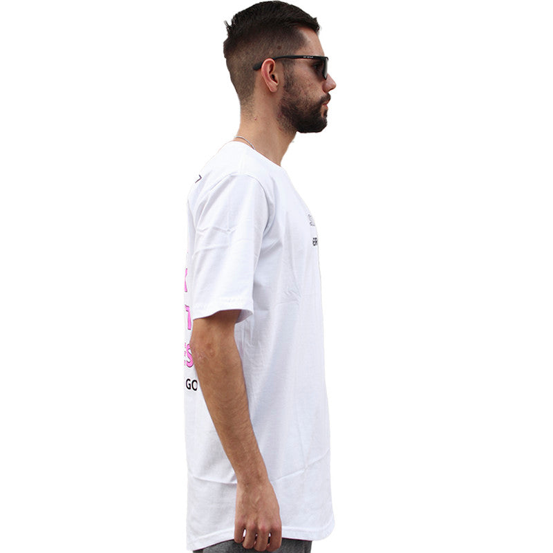 Camiseta Art Stillo Branca Masculina LongLine Winner Make Don't Excuses