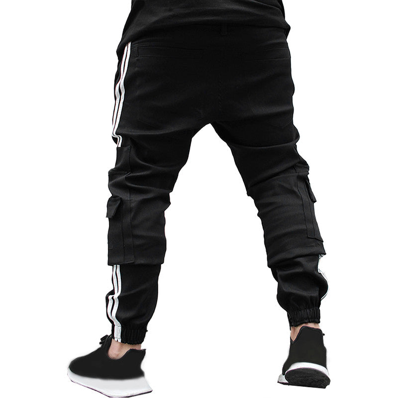 Calça Jogger Masculina PRETA Cargo Linha Lateral