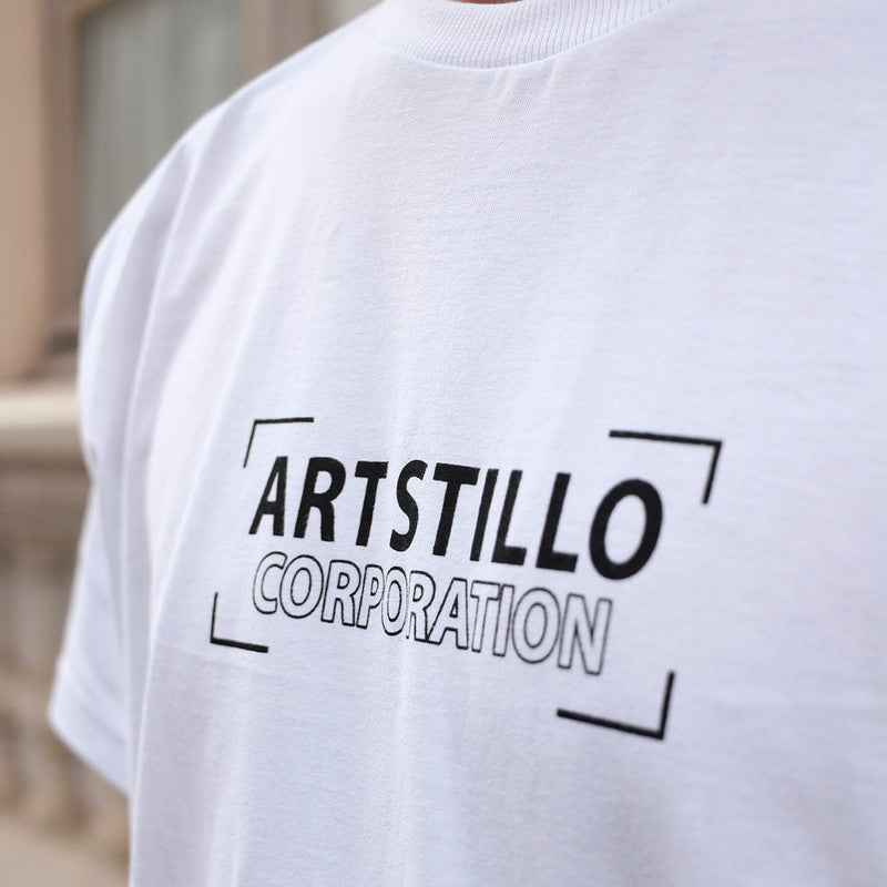 Camiseta Art Stillo Branca Masculina Long Line Attention