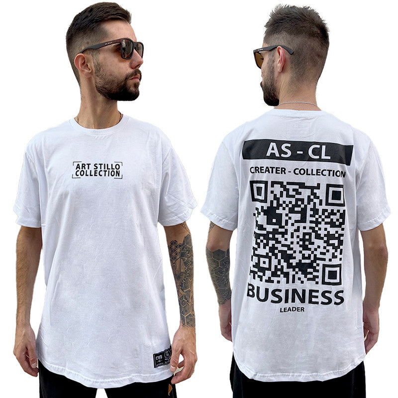 Camiseta Art Stillo Branca Masculina Tradicional Bussiness Leader