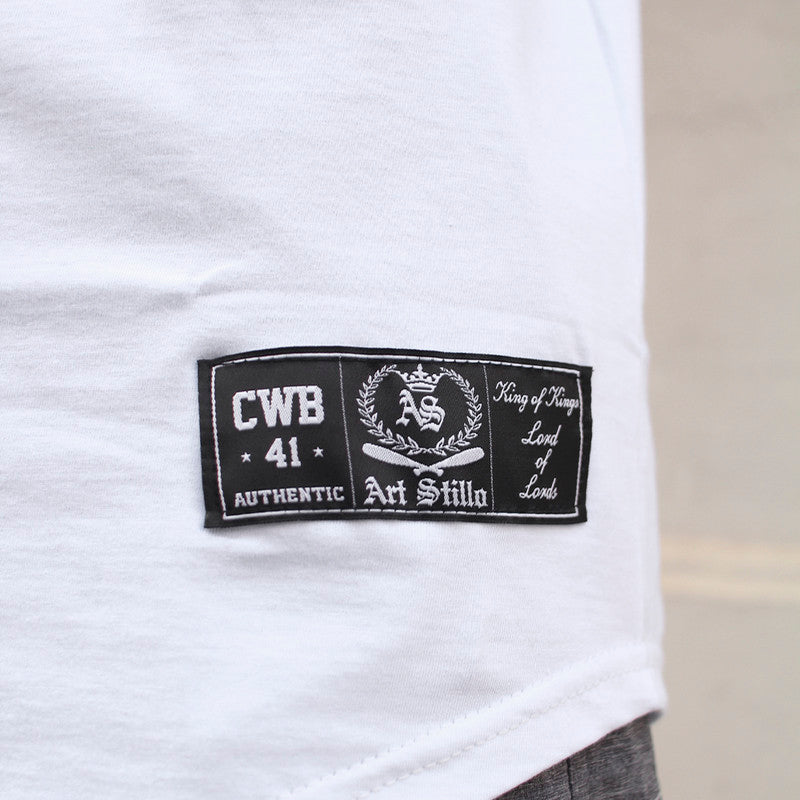 Camiseta Art Stillo Branca Masculina LongLine Winner Make Don't Excuses