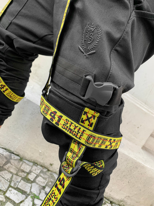 Calça Jogger Masculina PRETA New Combat Tracks AMARELA PLUS SIZE