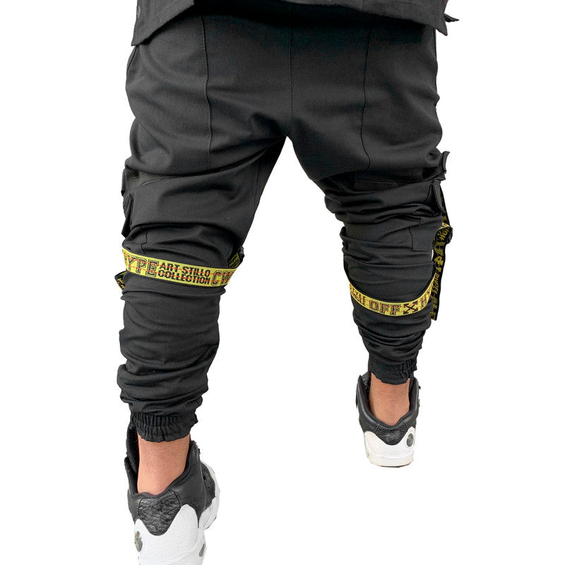 Calça Jogger Masculina PRETA New Combat Tracks AMARELA PLUS SIZE