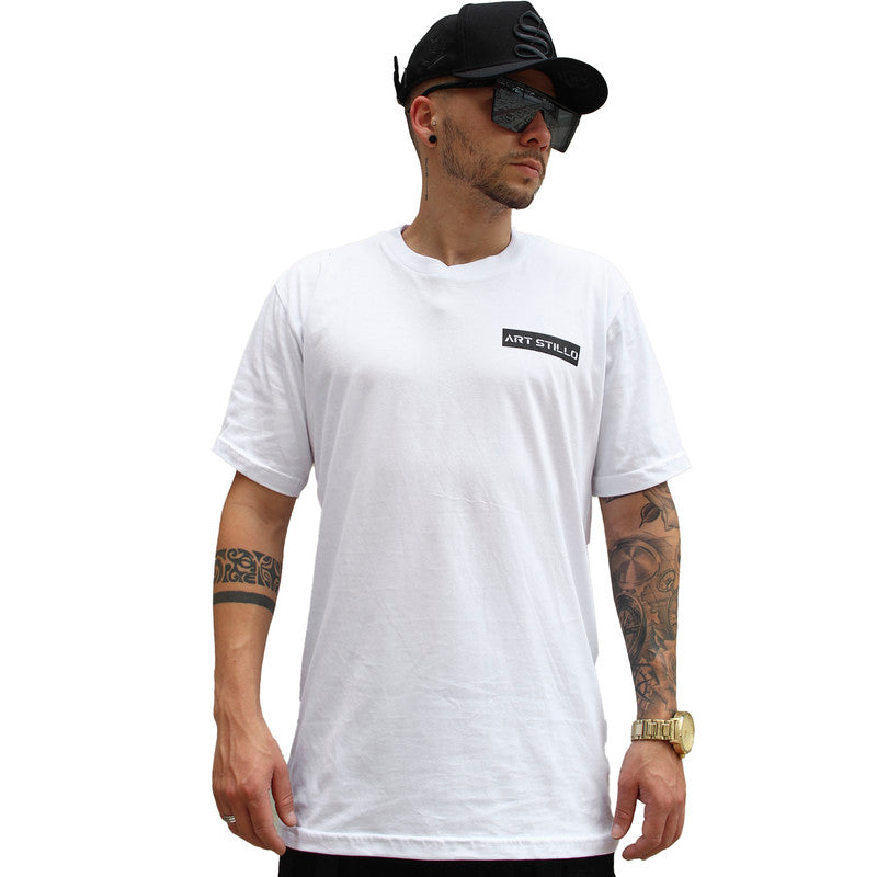 Camiseta Art Stillo Masculina Tradicional  BRANCA ART LOGO