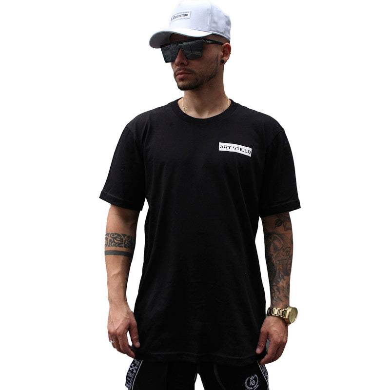 Camiseta Masculina Tradicional  PRETA ART LOGO