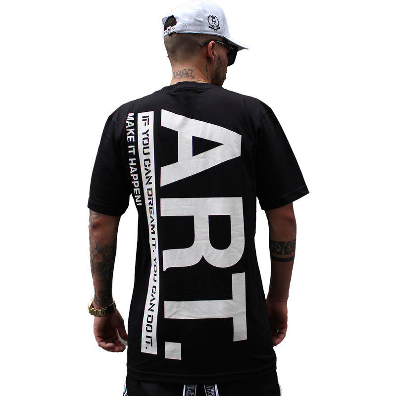 Camiseta Masculina Tradicional  PRETA ART LOGO